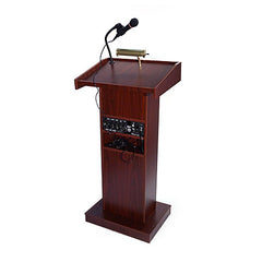 Wood Podium with Microphone