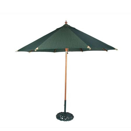 Hunter Green 9' Market Umbrella w/ Base - Tables
