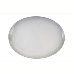 Party Rental Products Oval White Coupe 14 inch  x 11 inch   Platters