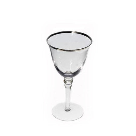 Silver Rim Wine Glass 10 oz