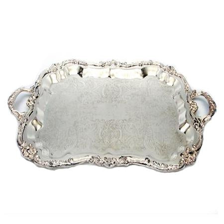 Silver Rectangle 24 inch  x 16 inch  with Handles - Trays