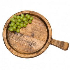 Party Rental Products Spanish Wood Tray 17 inch  Round Platters