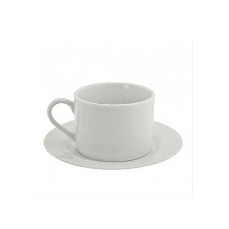 Party Rental Products White Coupe Barrel Cup and Saucer Coffee