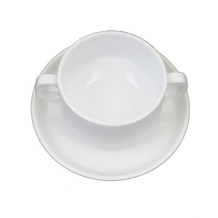 Party Rental Products White Rim Cream Soup Bowl and Saucer China