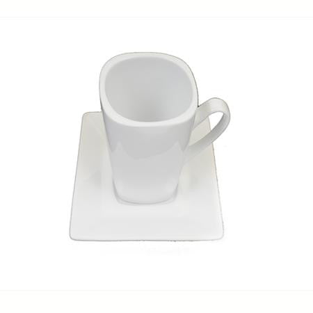 White Square Cup and Saucer