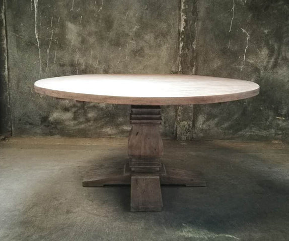 Rustico 60" Round Table in Distressed Grey