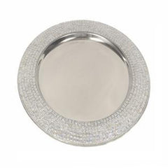 Silver Sequin Charger 14"- Chargers