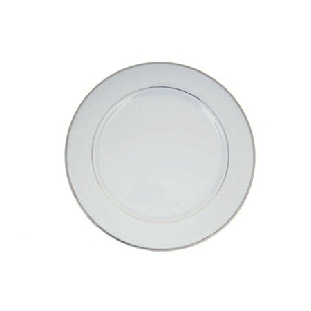 Silver Rim 9" Luncheon Plate