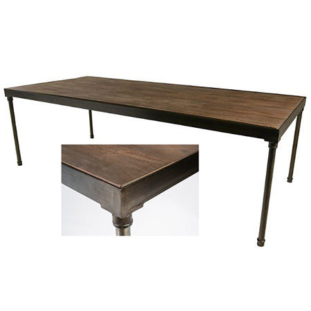 Tribeca Table 8' x 42" with Driftwood Top - Metal Frame